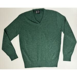 Vintage Royal Knight Sweater Green V-Neck Pullover USA Union Made 90s L